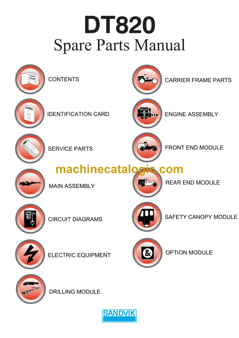Sandvik DT820 Drill Rig Parts Manual (110D17674-1)
