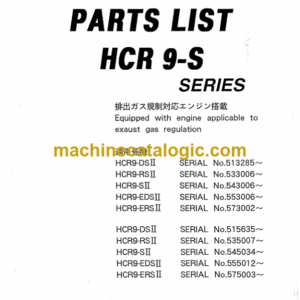 Furukawa HCR9S Series Drill Rig Parts Manual