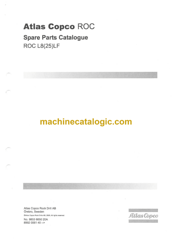 Atlas Copco L8(25)LF ROC Parts Manual