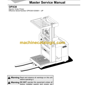 BT OPX30 Electric Order Picker Master Service Manual (311347-000 and 311348-000)