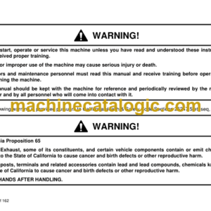 Doosan 430, 450 Series Skid Steer Loader Operation and Maintenance Manual (Serial Number 5001 and up)