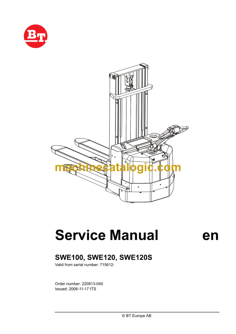 BT SWE100, SWE120, SWE120S Electric Stacker Master Service Manual