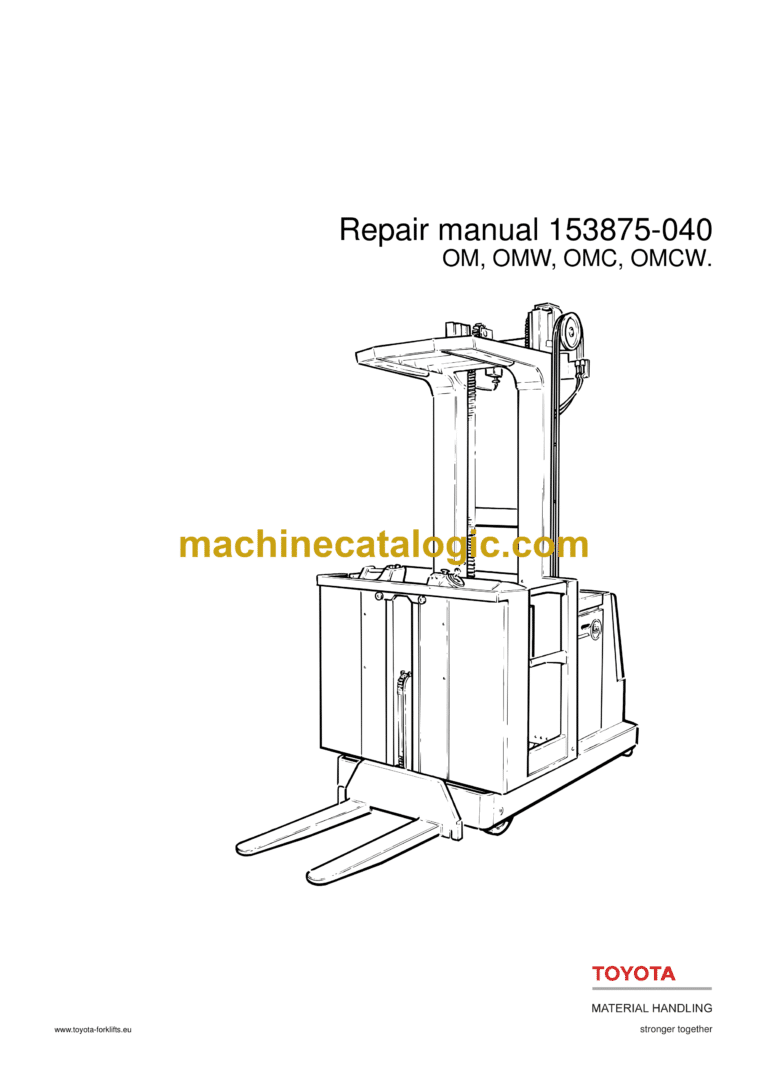 BT OM, OMW, OMC, OMCW Order Picker Repair Manual