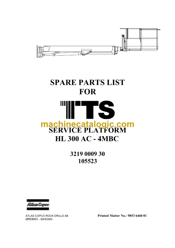 Atlas Copco HL300 AC - 4MBC Parts Manual