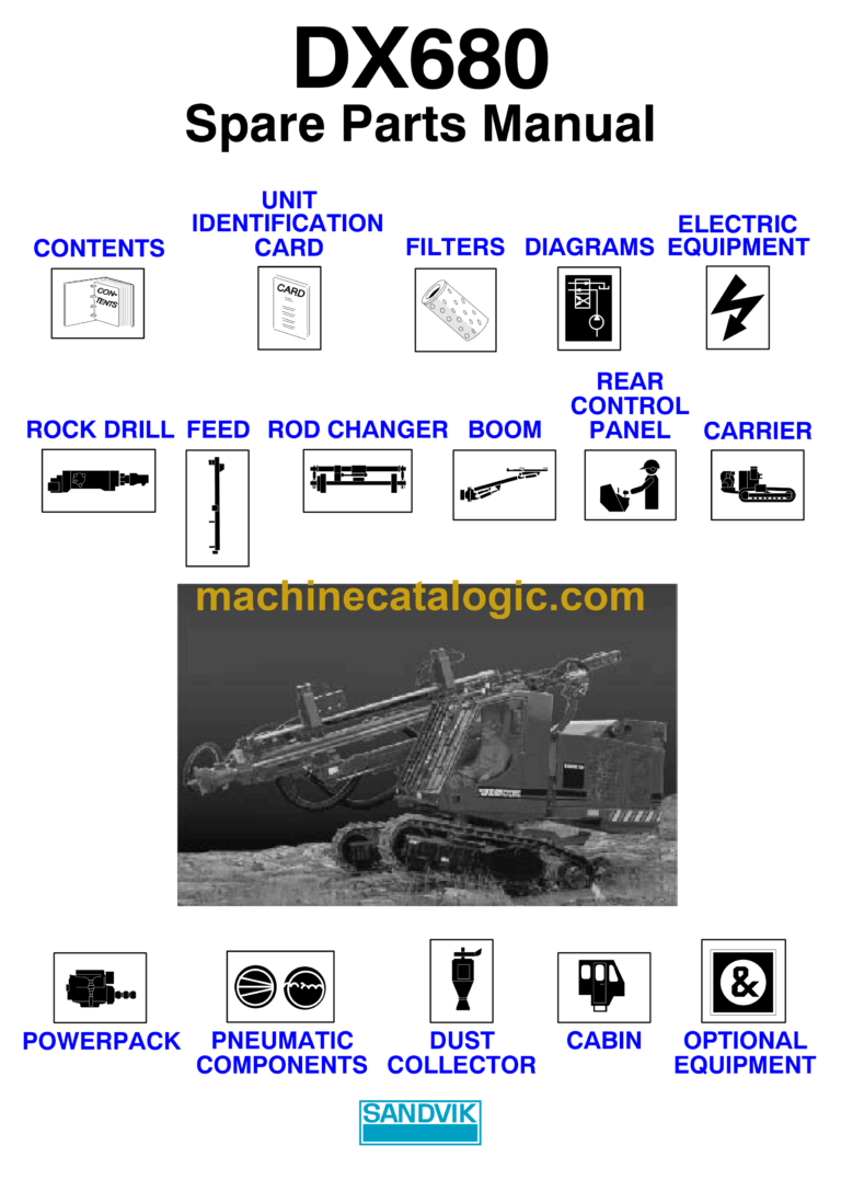 Sandvik DX680 Drill Rig Parts Manual (107T11735-1)