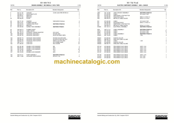 Sandvik DT820 Drill Rig Parts Manual (110D17674-1) - Image 3