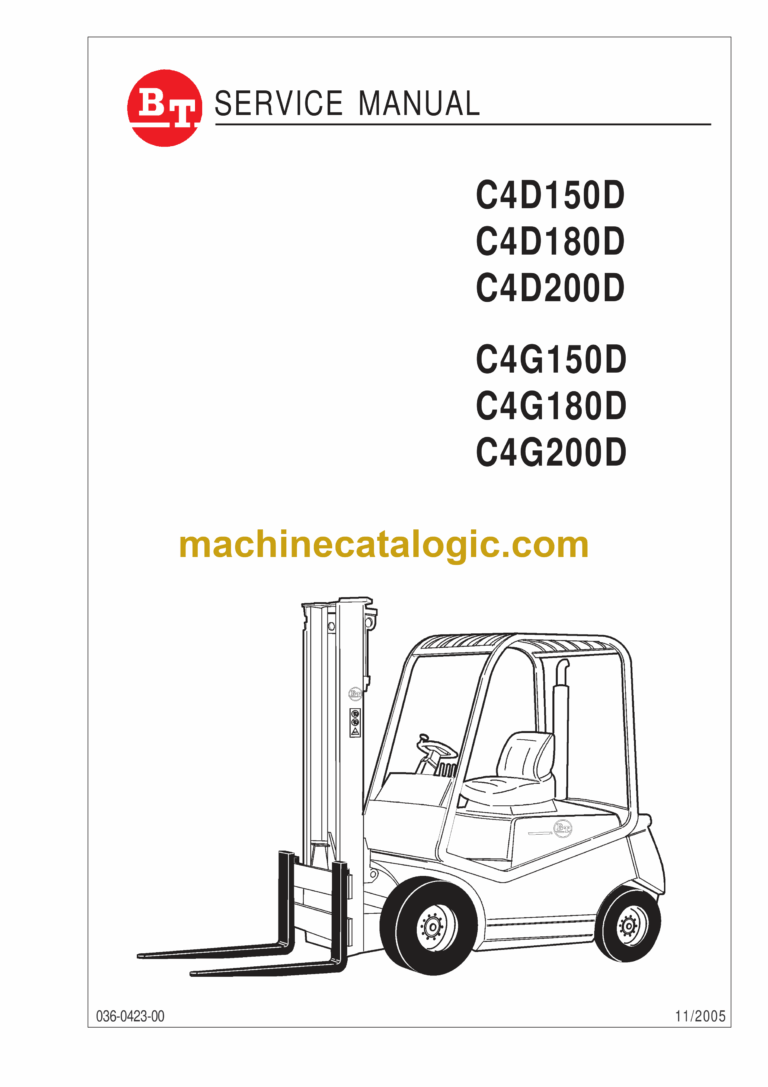 BT C4D150D, C4D180D, C4D200D, C4G150D, C4G180D, C4G200D Forklift Master Service Manual