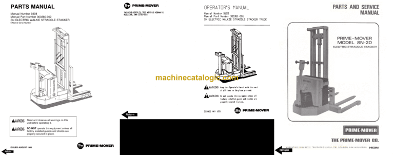 BT RS50BTH Forklift Operator and Parts Manual