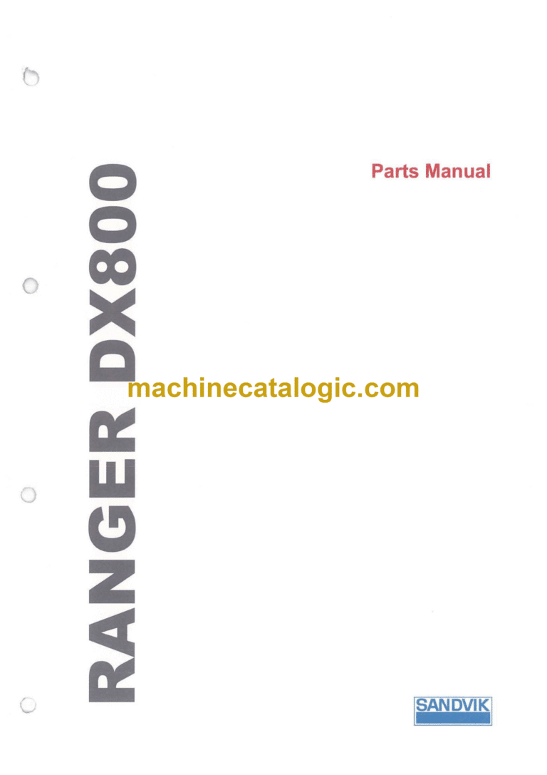 Sandvik Ranger DX800 Drill Rig Parts Manual (50378-2017)