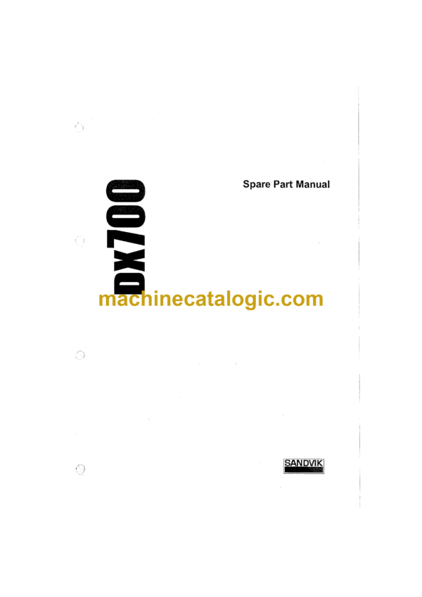 Sandvik Ranger DX700 Drill Rig Parts Manual (111T21626-1)