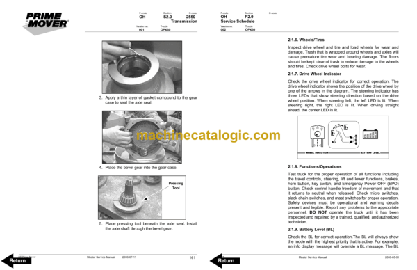 BT OPX30 Electric Order Picker Master Service Manual - Image 2