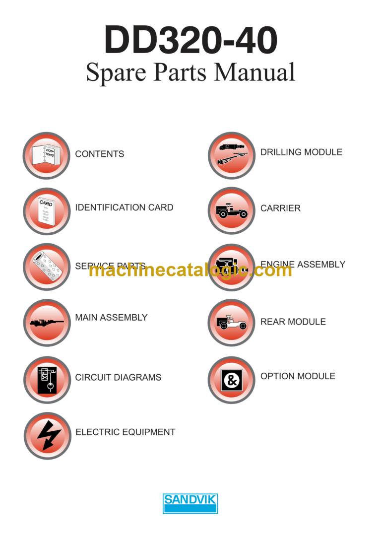 Sandvik DD320-40 Drill Rig Parts Manual (110D17490-1)