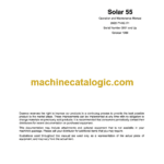 Daewoo Solar 55 Excavator Operation and Maintenance Manual (Serial Number 0001 and Up)