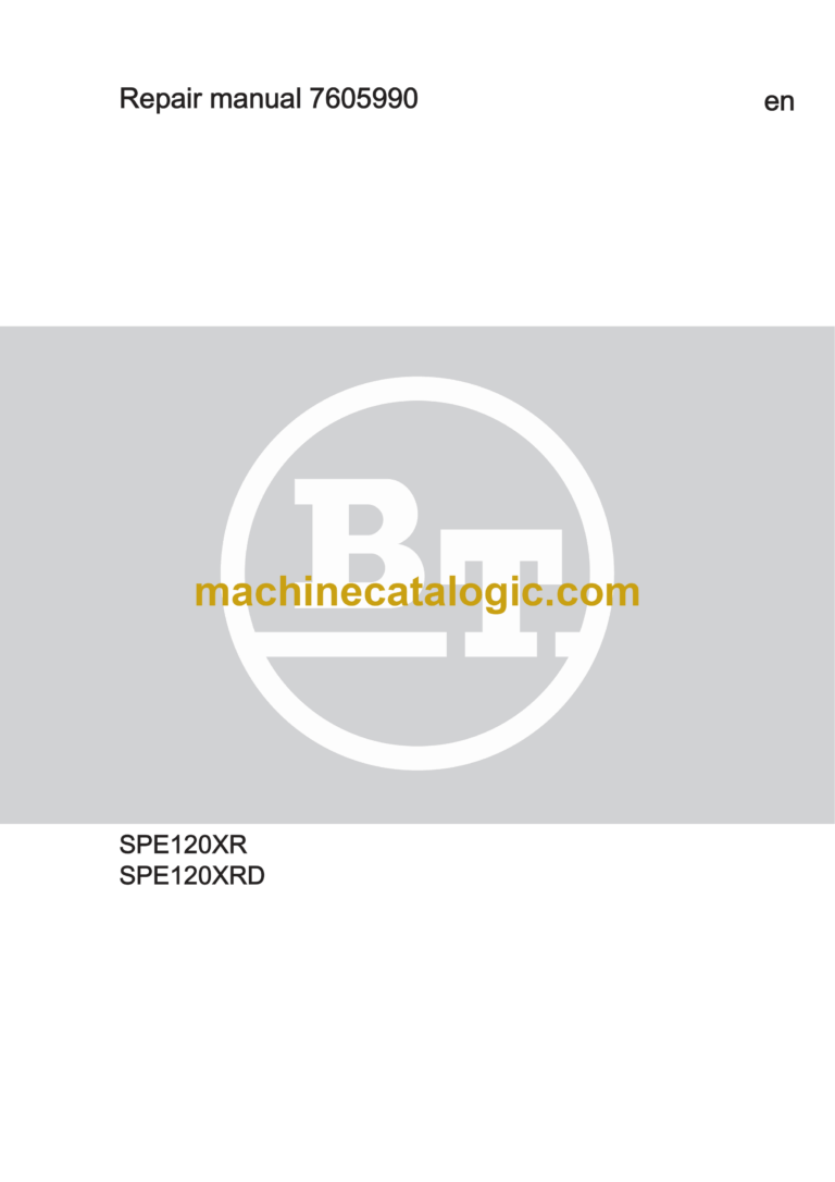 BT SPE120XR, SPE120XRD Electric Stacker Repair Manual