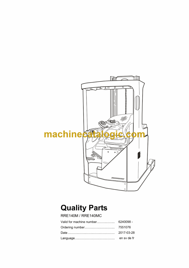 BT RRE140M, RRE140MC Reach Truck Quality Parts Manual