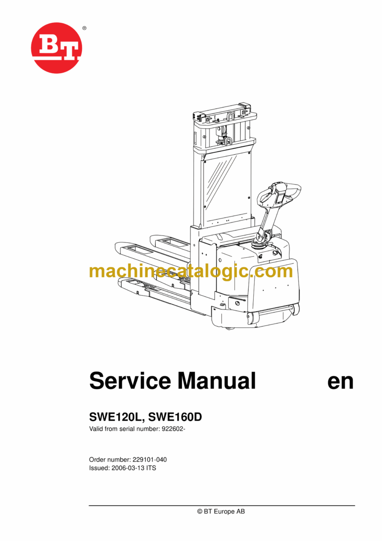 BT SWE120L, SWE160D Pedestrian Stacker Master Service Manual
