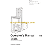 BT VCE150A, VCE150AC Very Narrow Aisle Truck Operators Manual