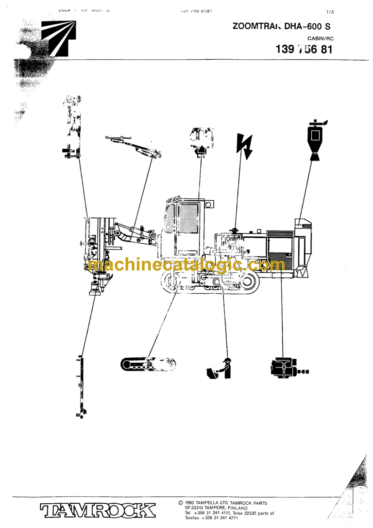 Sandvik ZoomTrack DHA 600S Drill Rig Parts Manual (A006149)