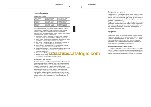 Volvo EC330C, EC360C, EC460C Excavator Operators Manual - Image 3