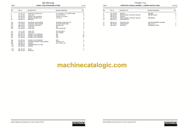 Sandvik DD320-40 Drill Rig Parts Manual (110D17490-1) - Image 4