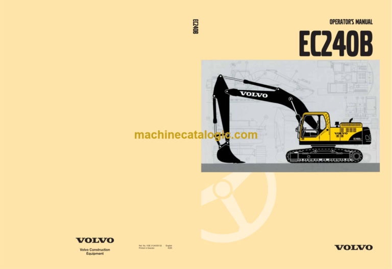 Volvo EC240B Excavator Operators Manual
