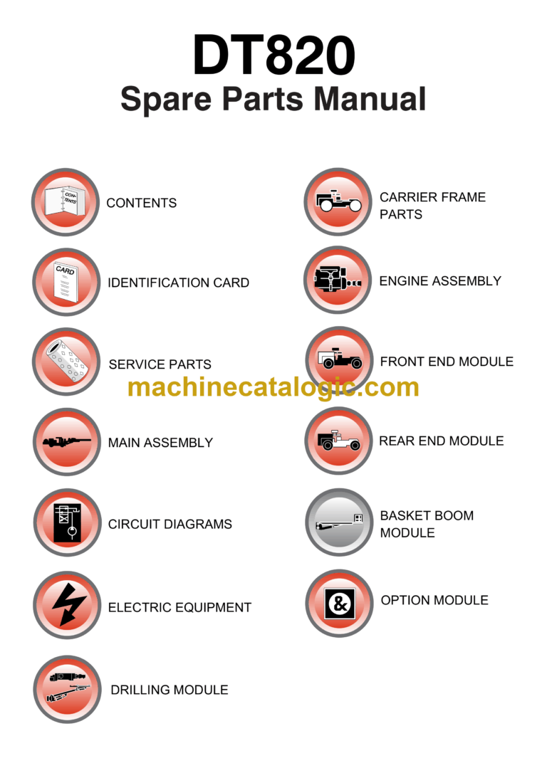 Sandvik DT820 Drill Rig Parts Manual (108D13715-1)