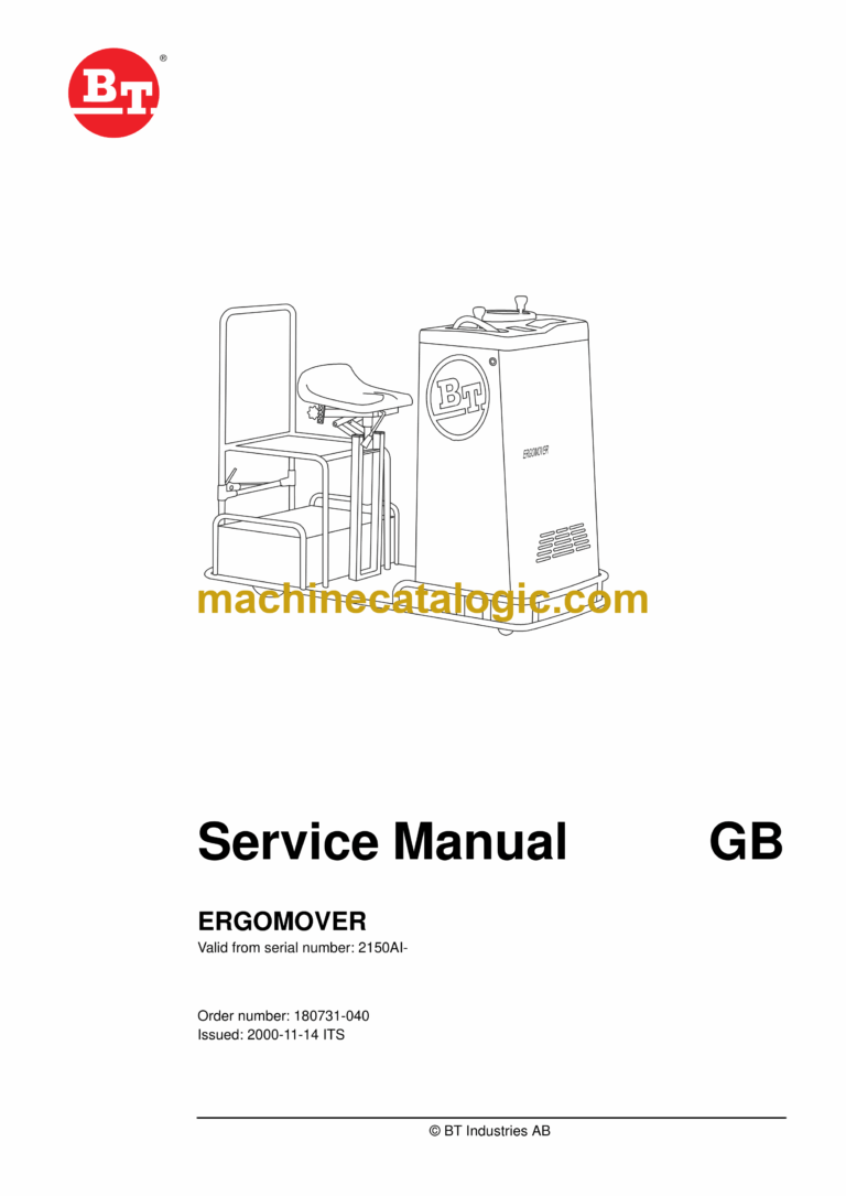 BT ErgoMover 600TT Tow Tractor Master Service Manual