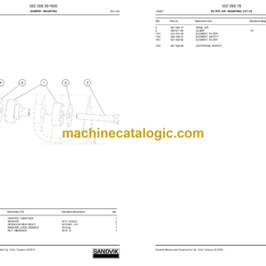 Sandvik DP1100i, DP900i Tier 3 Drill Rig Parts Manual (150827)