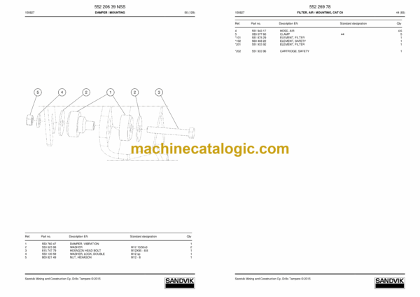 Sandvik DP1100i, DP900i Tier 3 Drill Rig Parts Manual (150827) - Image 2