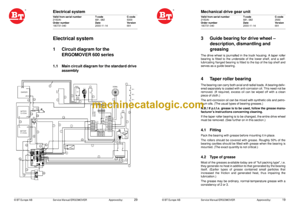 BT ErgoMover 600TT Tow Tractor Master Service Manual - Image 2