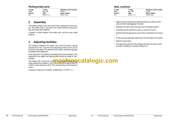BT ErgoMover 600TT Tow Tractor Master Service Manual - Image 3