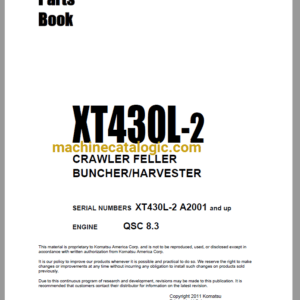 Komatsu XT430L-2 Crawler Feller Buncher, Harvester Parts Book (BEPB026400)