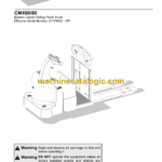 BT CMX60, CMX80 Electric Pallet Truck Master Service Manual