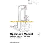 BT SWE120L, SWE140L, SWE200D Pedestrian Stacker Operators Manual