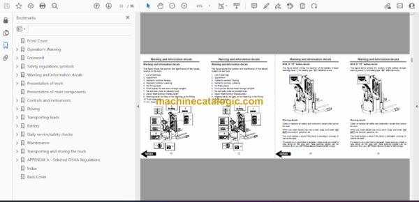 BT WSX22, WSX30, WSX40 Electric Straddle Stacker Operator and Parts Manual - Image 4
