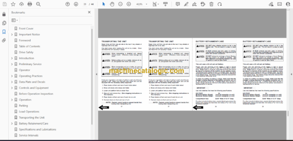 BT HX65 Forklift Operator and Parts Manual - Image 2