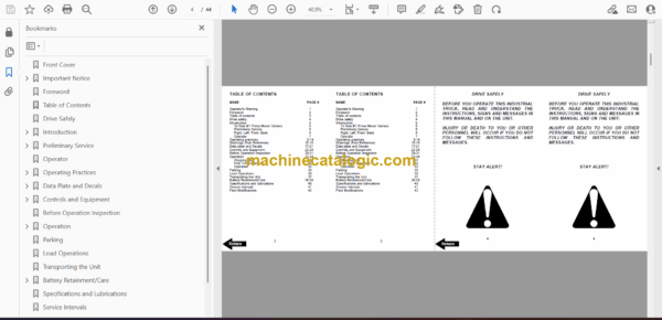 BT HX65 Forklift Operator and Parts Manual - Image 3