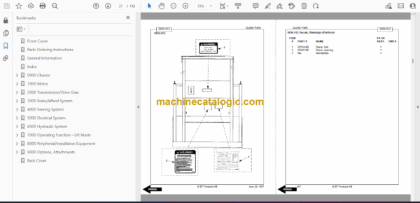 BT WSXOS Electric Stacker Full Manual (Service, Parts and Operators Manual) - Image 3