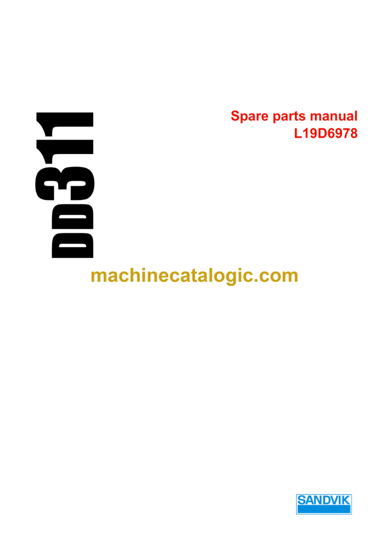 Sandvik DD311 Drill Rig Parts Manual (L19D6978)