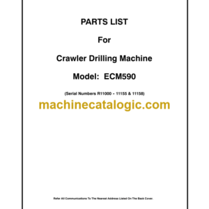 Ingersoll Rand ECM590 Crawler Drilling Machine Parts Manual (R11000 11155 & 11158)