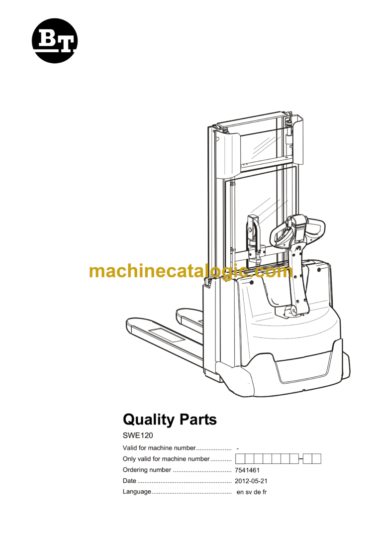 BT SWE120 Electric Stacker Quality Parts Manual