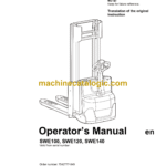 BT SWE100, SWE120, SWE140 Pedestrian Stacker Operators Manual