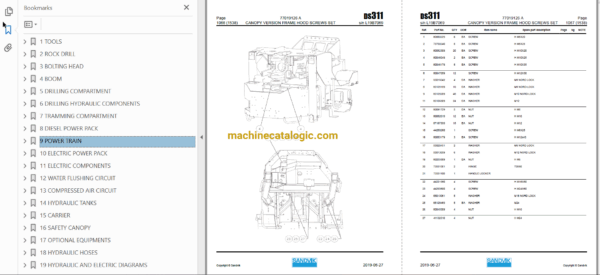 Sandvik DS311 Drill Rig Parts Manual – Machine Catalogic