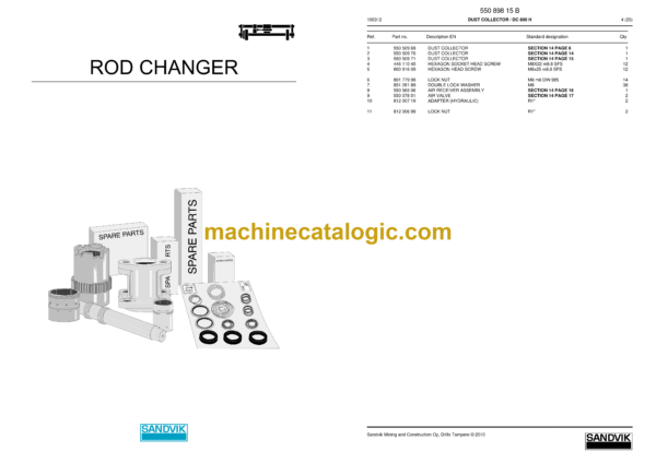 Sandvik DX800 Drill Rig Parts Manual (110T14205-1) - Image 3