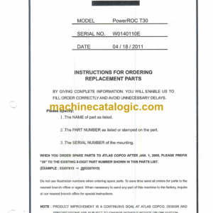 Atlas Copco T30 PowerROC Parts Manual