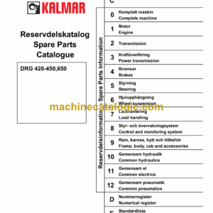 Kalmar DRG 420–450 Reachstackers 42-45 tonnes Workshop Manual