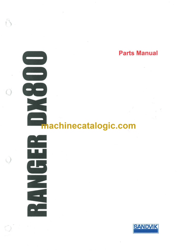 Sandvik Ranger DX800 Drill Rig Parts Manual (39425)