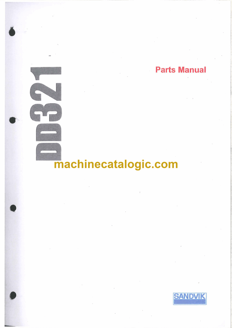 Sandvik DD321 Drill Rig Parts Manual (113033181-1)