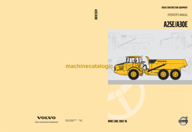Volvo A25E, A30E Articulated Dump Truck Operators Manual