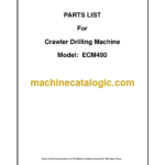 Ingersoll Rand ECM490 Crawler Drilling Machine Parts Manual (5179083)